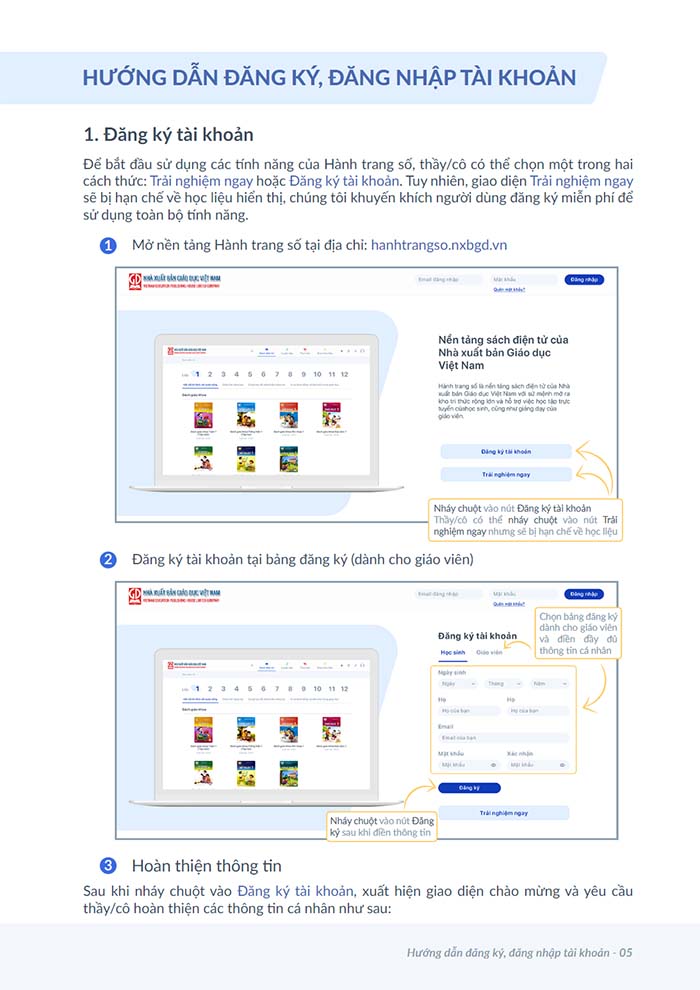 Đăng ký tài khoản hành trang số