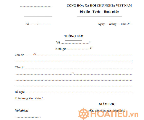 Mẫu thông báo nghỉ lễ, tết