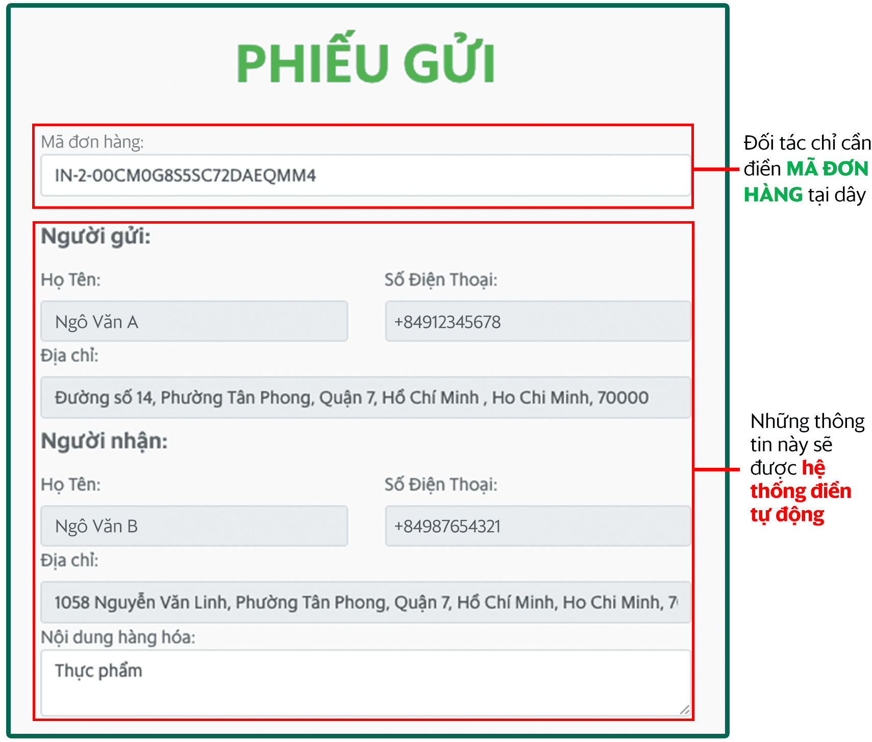 Đăng nhập Phiếu gửi điện tử Grab Express