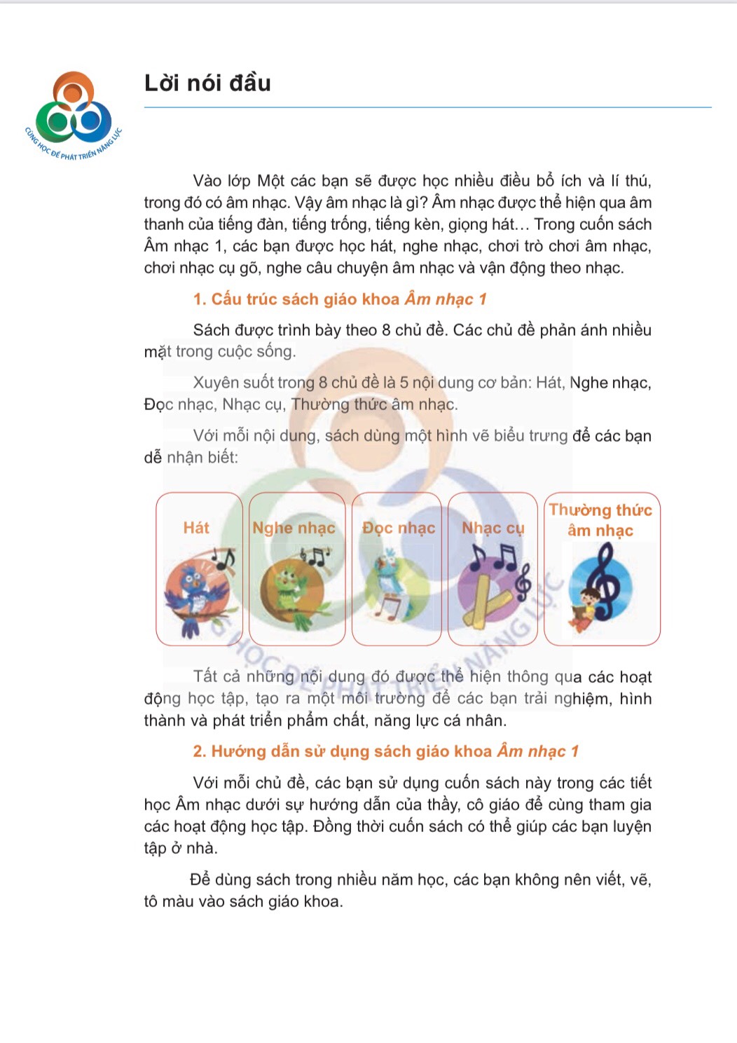 Hình ảnh trong sách Âm nhạc lớp 1