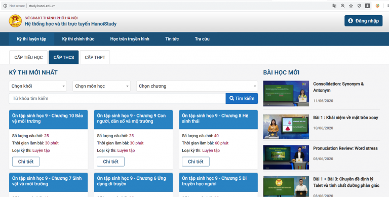 Hướng dẫn Khai báo y tế học sinh trên Hanoi Study