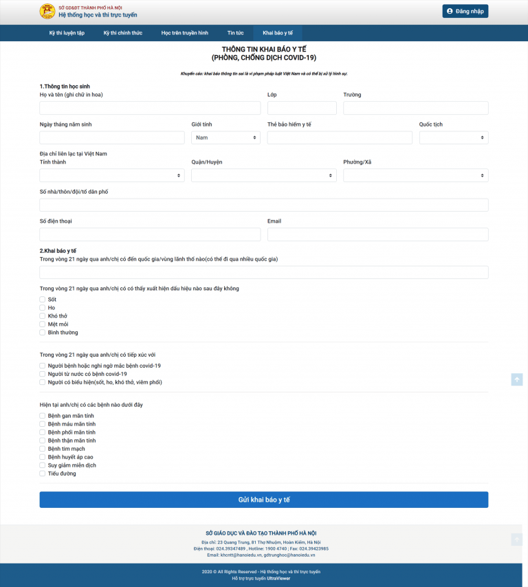 HƯỚNG DẪN KHAI BÁO THÔNG TIN COVID – 19 DÀNH CHO PHỤ HUYNH