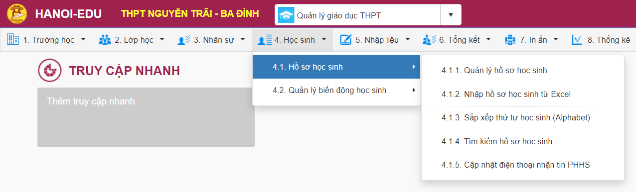 Hướng dẫn Khai báo y tế học sinh trên Hanoi Study
