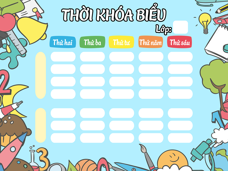 Mẫu TKB tiểu học