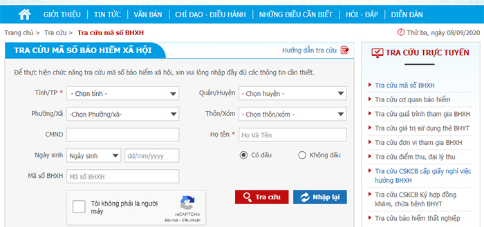 Tra cứu BHXH