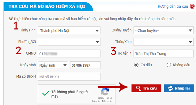 Tra cứu mã số BHXH