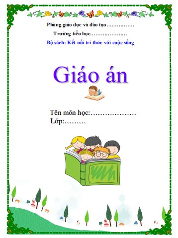 Bìa giáo án đơn giản