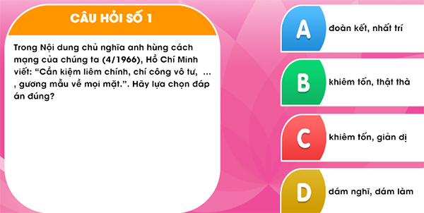 Đáp án học và làm theo lời Bác 2020