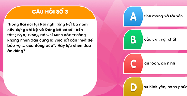 Đáp án học và làm theo lời Bác 2020