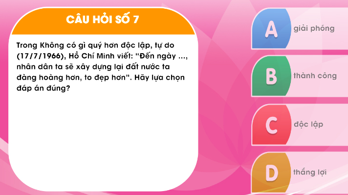 Đáp án học và làm theo lời Bác 2020
