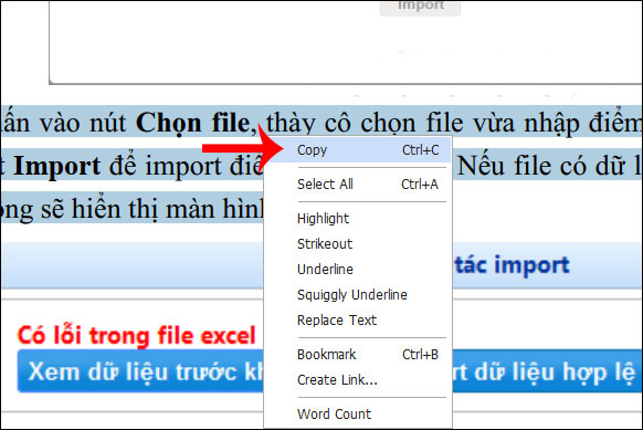 Copy nội dung trong file PDF