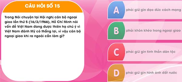 Đáp án học và làm theo lời bác