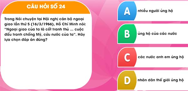 Đáp án học và làm theo lời bác