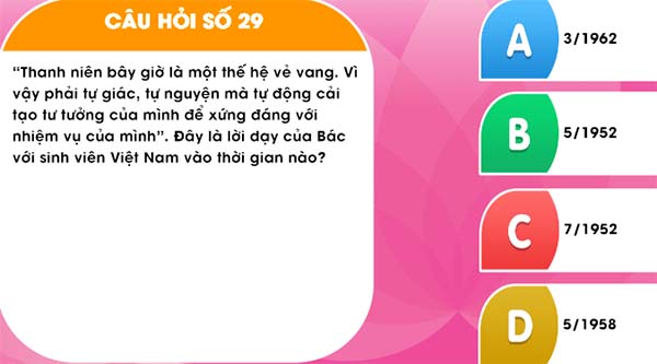 Đáp án học và làm theo lời bác