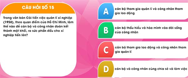 Đáp án học và làm theo Bác