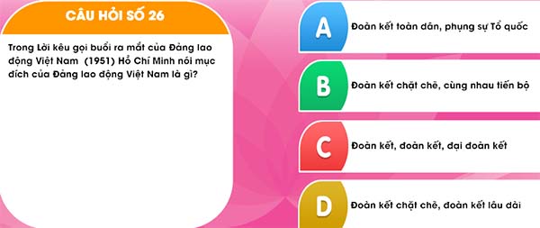 Đáp án học và làm theo Bác