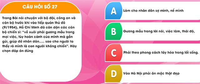 Đáp án học và làm theo Bác