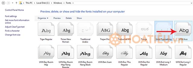 Cài font chữ lớp 1