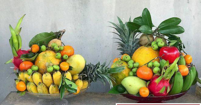 Mâm ngũ quả Trung thu đơn giản