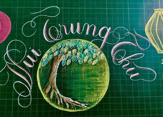 Mẫu trang trí bảng tết trung thu