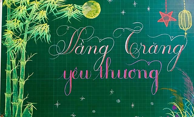 Mẫu trang trí bảng tết trung thu