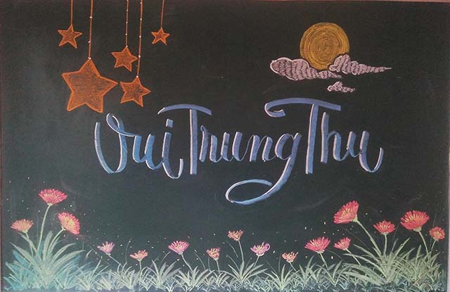 Mẫu trang trí bảng tết trung thu