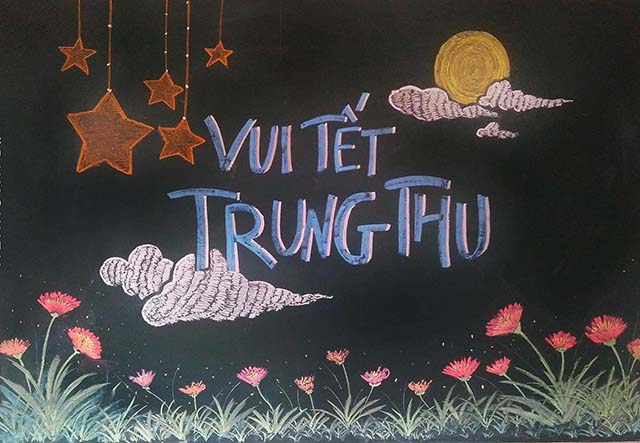 Mẫu trang trí bảng tết trung thu