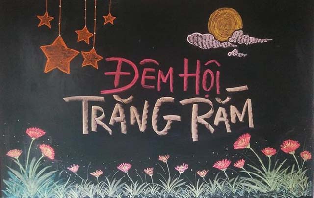 Mẫu trang trí bảng tết trung thu