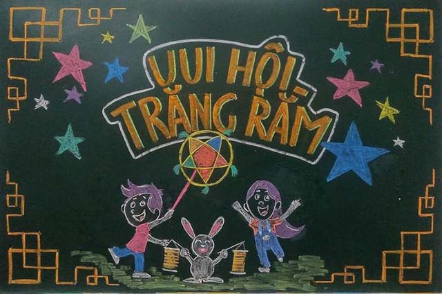 Mẫu trang trí bảng tết trung thu