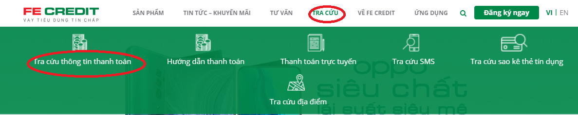 Tra cứu thông tin hợp đồng Fe Credit bằng SMS