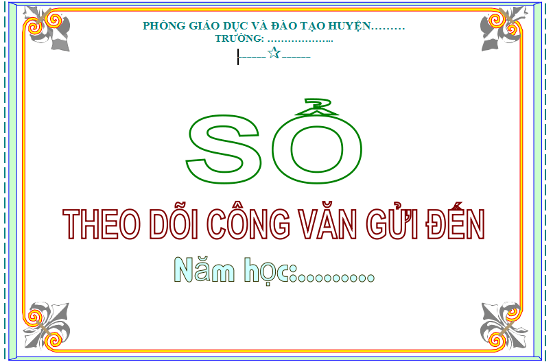 Mẫu bìa sổ công văn đến