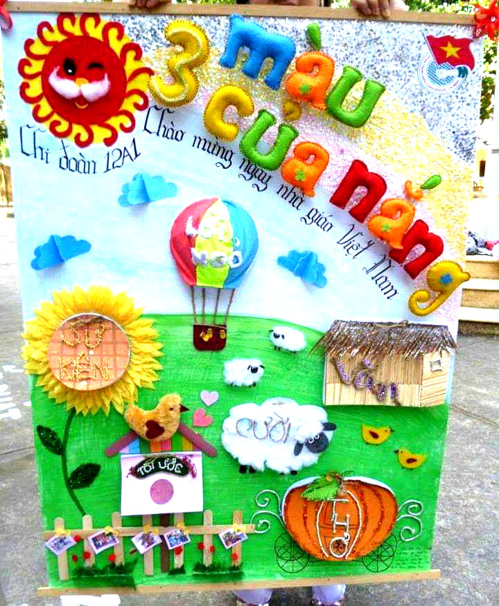 Trang trí đầu báo tường đẹp