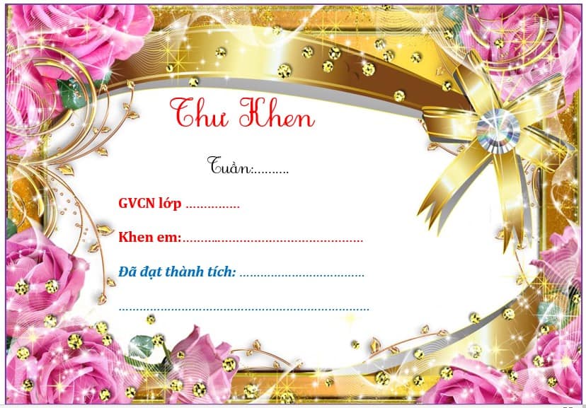 Mẫu thư khen học sinh