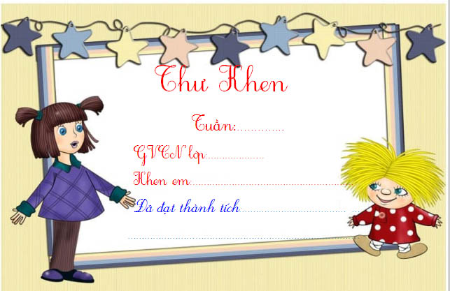 Thư khen học sinh