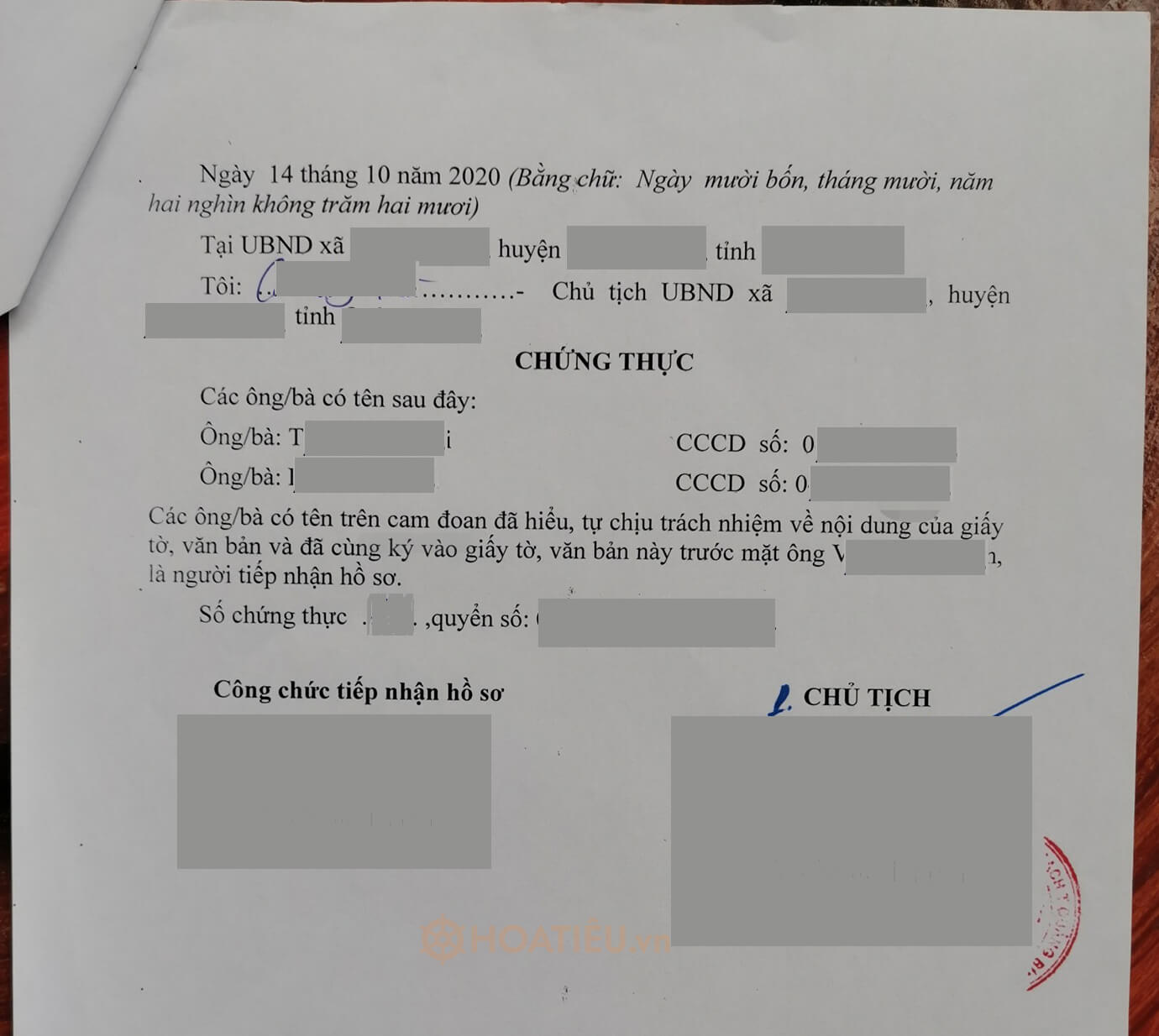 Giấy ủy quyền mới 2020