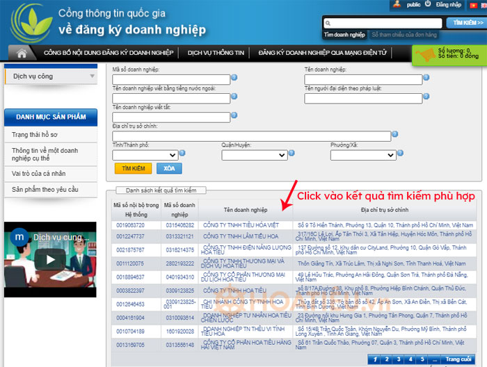 Hướng dẫn tra cứu thông tin doanh nghiệp