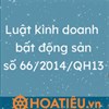 Luật kinh doanh bất động sản số 66/2014/QH13