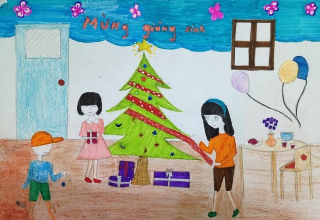 Vẽ tranh noel mùa giáng sinh