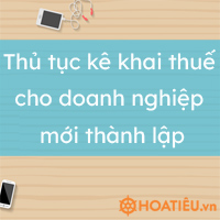 Thủ tục kê khai thuế cho doanh nghiệp mới thành lập