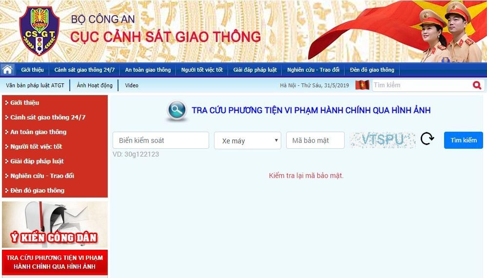 Tra cứu GPLX bị tạm giữ