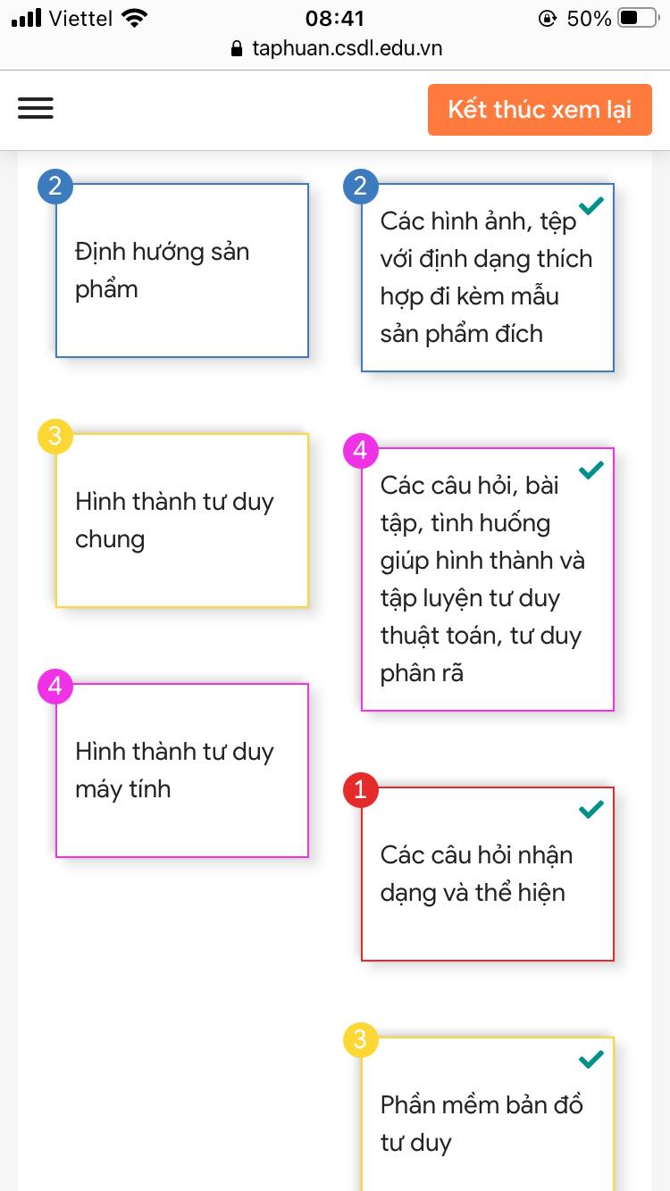 Đáp án trắc nghiệm tập huấn mô đun 2 