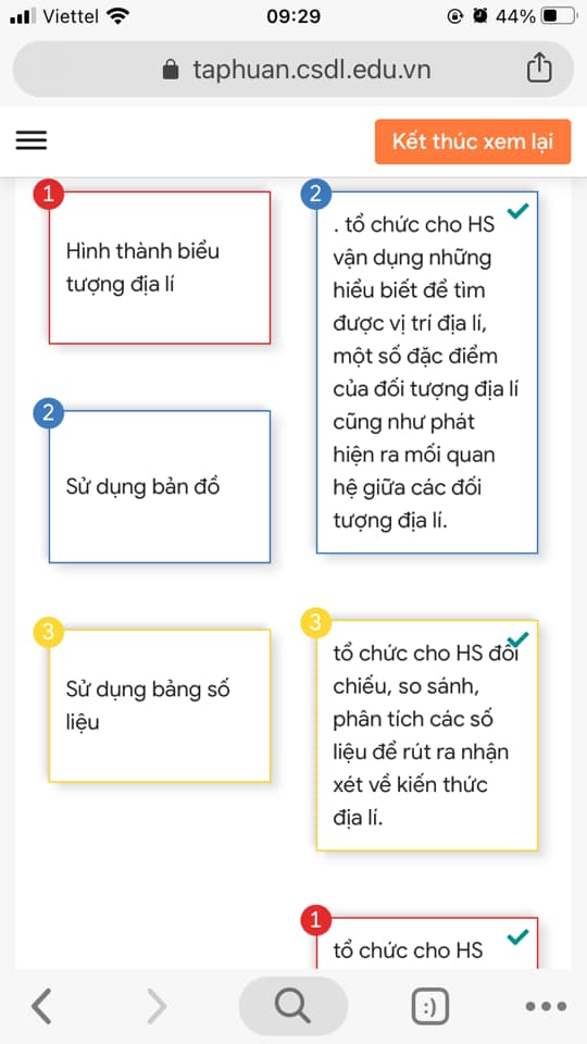 Đáp án bài tập cuối khóa tập huấn mô đun 2 môn Lịch sử - Địa lý