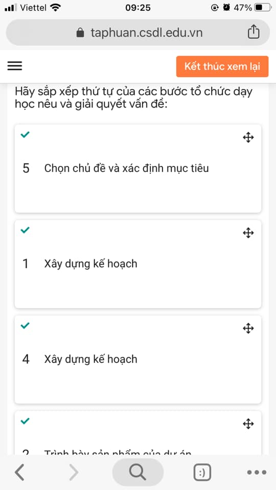 Đáp án bài tập cuối khóa tập huấn giáo viên