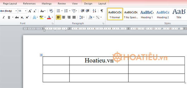 Kẻ đường chéo trong bảng word