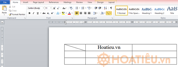 Kẻ đường chéo trong word