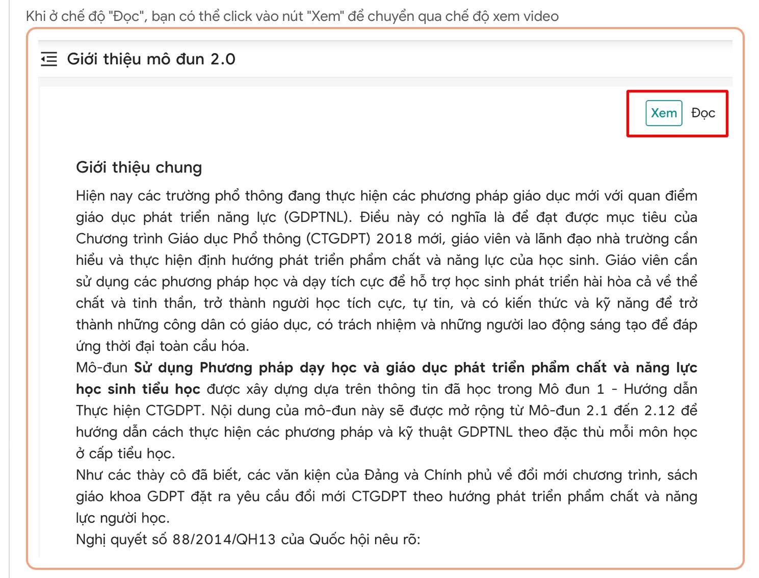 Môn Cơ sở lý luận mô đun 2