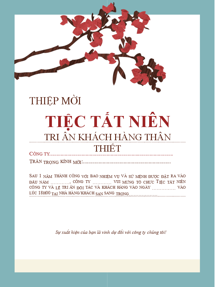 Giấy mời tất niên