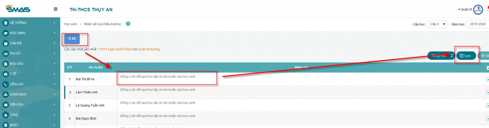 Hướng dẫn sử dụng phần mềm smas cho giáo viên