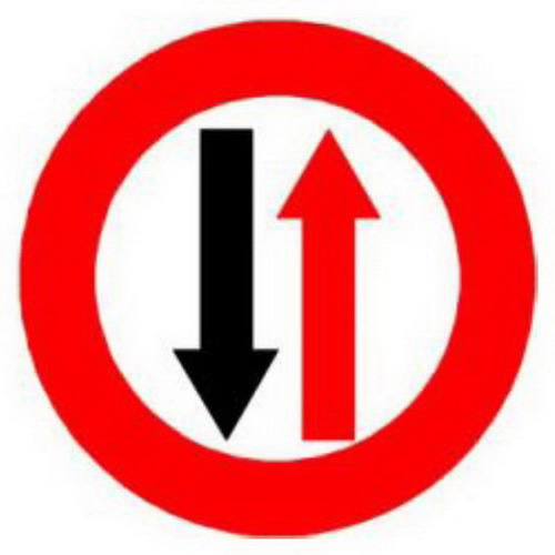 Biển báo nhường đường cho xe cơ giới qua đường hẹp 