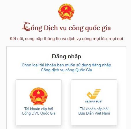 Đăng ký dịch vụ công quốc gia